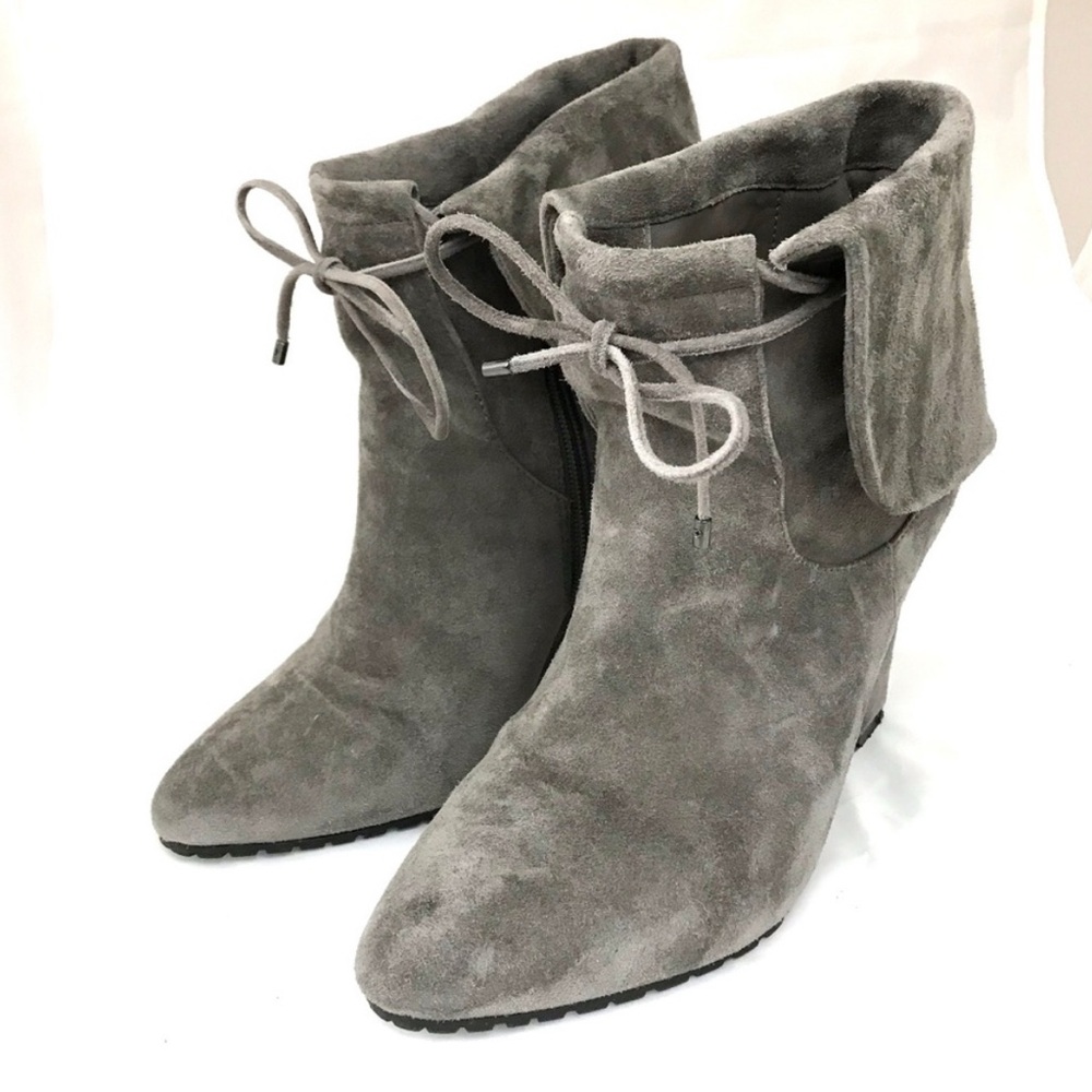 WHBM Gray Ankle BootS with Wedge Heel